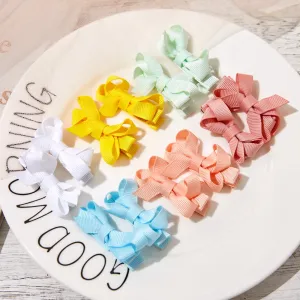12-pack Bow Knot Decor Hair Clip for Girls (Multi Color Available) #192634