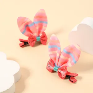 2-pack Bow Bunny Ears Hair Clips Hair Accessories for Girls #198799