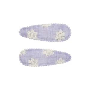 2-pack Embroidered Cloth Hair Clips for Girls #1032236
