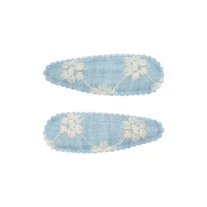 2-pack Embroidered Cloth Hair Clips for Girls #1032238