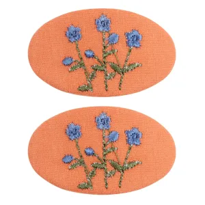 2-pack Handmade Floral Embroidery Hair Clips for Girls #1058987