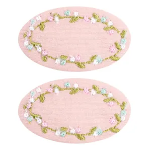2-pack Handmade Floral Embroidery Hair Clips for Girls #1058988