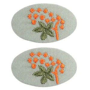 2-pack Handmade Floral Embroidery Hair Clips for Girls #1058990