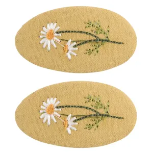2-pack Handmade Floral Embroidery Hair Clips for Girls #1058991