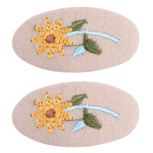 2-pack Handmade Floral Embroidery Hair Clips for Girls #1058992