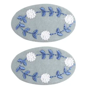 2-pack Handmade Floral Embroidery Hair Clips for Girls #1058993