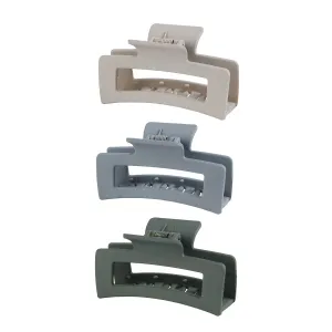 3-pack kids/toddler Rectangular Frosted Simple Hair Clip #1067888