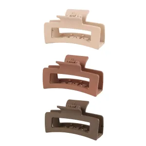 3-pack kids/toddler Rectangular Frosted Simple Hair Clip #1067889
