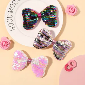 3-pack Pure Color Sequined Bowknot Decor Hair Clip for Girls #803222