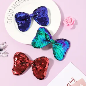 3-pack Pure Color Sequined Bowknot Decor Hair Clip for Girls #803223