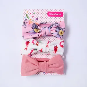3-piece Baby / Toddlers Lovely Solid Polka Dots Floral Allover Combined Stretchy Headband #189610