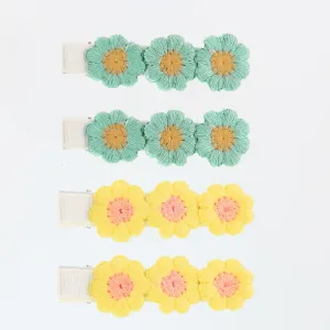 4-pack Handmade Floral Embroidery Hairpins for Girls #1058981