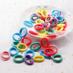 50-pack Multicolor Small Size Rubber Hair Ties for Girls #195940