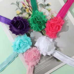 6-pack Pure Color Chiffon Big Floral Headband Hair Accessories for Girls #196527
