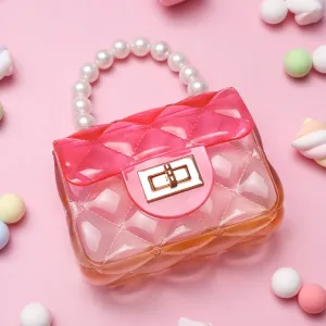 A cute transparent jelly bag suitable for girls, both portable and diagonal #1059944