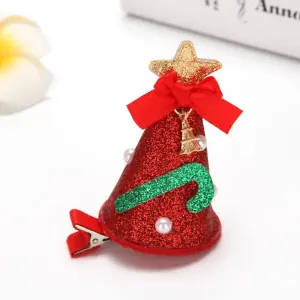 adults/Children likes Christmas hat hair clips with pearls and bow tie #1212626