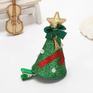 adults/Children likes Christmas hat hair clips with pearls and bow tie #1212627