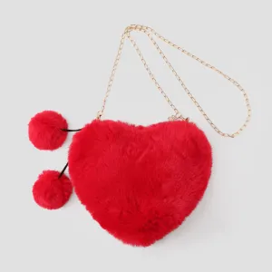 Children/adult Stylish Plush Heart Handbag #1192470