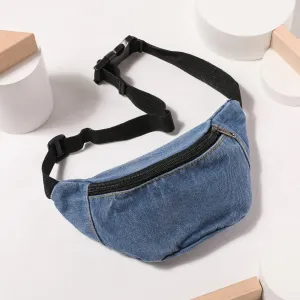 Children's simple washable Denim pull cord small chest bag wallet #1060005