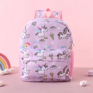 Kids Unicorn Pattern Flat Cartoon Large Capacity Backpack Travel Bag Preschool Backpack #872108