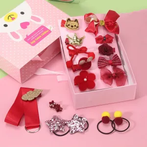 18pcs/set Multi-style Hair Accessory Sets for Girls (The opening direction of the clip is random) #193065