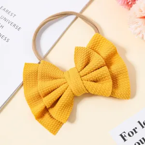 Pure Color Textured Bowknot Hair Ties for Girls #199561
