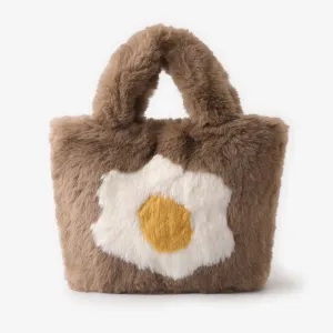 Toddler/kids/adult  Fashionable Plush Handbag with Egg Flower Pattern #1171733
