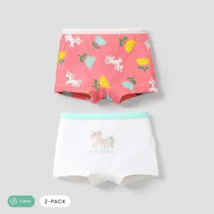 2-Pack Toddler/Kid Girl Animal-themed Cotton Fabric Stitching Underwear #1316005