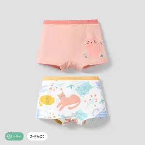 2-Pack Toddler/Kid Girl Animal-themed Cotton Fabric Stitching Underwear #1316008