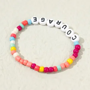 2-pack Toddler/Kid Letters Print Positive Energy Words Bracelets #1057319