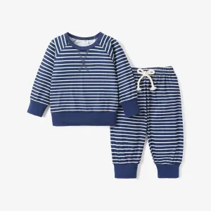 2pc Baby Girl/Boy Casual Stripe Long Sleeve Set #1168287