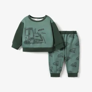 2pcs Baby Boy Building Pattern Casual Long Sleeve Set #1168569