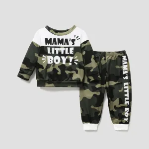 2pcs Baby Boy Casual Camouflage Letter Pattern Set #1315719