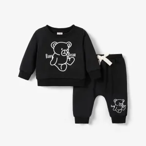 2pcs Baby Boy Animal Pattern Bear Long Sleeves Set #1063156