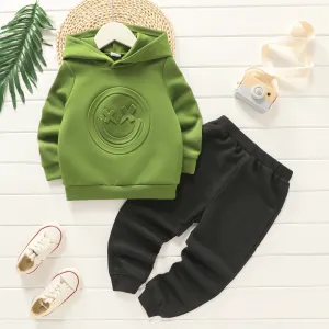 2pcs Baby Boy Long-sleeve Graphic Hoodie and Sweatpants Set #216155
