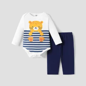 2PCS Baby Boy Stylish Childlike Animal Leopard Pattern Top/ Pant Set #1170014