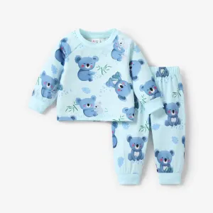 2pcs Baby/Toddler Boy Basic Koala Pattern Pajama Set #1166570