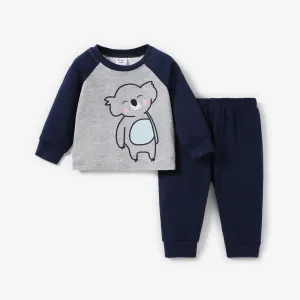 2pcs Baby/Toddler Boy Basic Koala Pattern Pajama Set #1166574