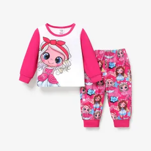 2pcs Baby/Toddler Girl Character Print Sweet Pajama Set #1213421