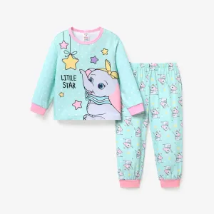 2pcs Baby/Toddler Girl Childlike Elephant Pajama Set #1213135