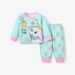 2pcs Baby/Toddler Girl Childlike Elephant Pajama Set #1213139