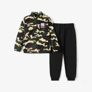 2PCS Kid Boy Camouflage Zipper Top/ Pant Suit #1170044