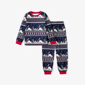 2pcs Kid Boy Christmas Animal print Pajamas Set #1193012