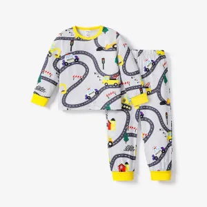 2PCS Kid Boy Fashionable Casual Pajama Top/ Pants Set #1193020