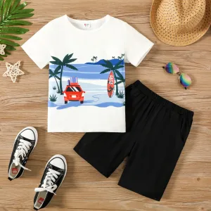 2pcs Kid Boy Tropical Casual T-shirt and Shorts Set #1331416
