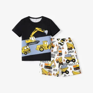 2pcs Kid Boy Vehicle Pattern Casual Pajama Set #1315833