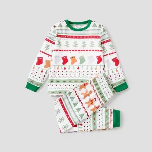2pcs Kid/Toddler Girl/Boy Christmas Print Pajama Set #1164341