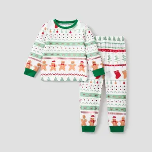 2pcs Kid/Toddler Girl/Boy Christmas Print Pajama Set #1164351