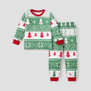 2pcs Kid/Toddler Girl/Boy Christmas Print Pajama Set #1164357