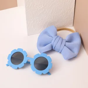 2pcs Toddler Bow Decor Headband and Sunglasses Set #1052665